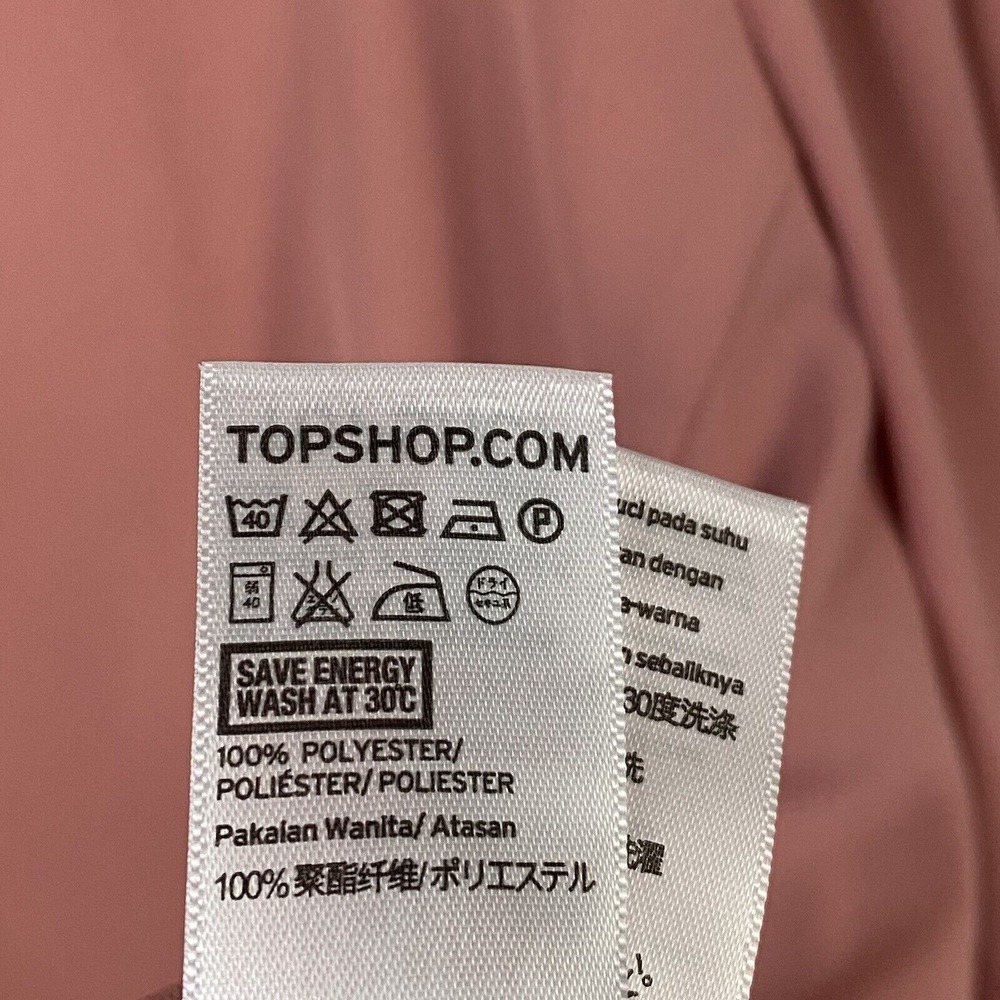 TOPSHOP Women's Top Size 10 Pink Long Sleeve V-Neck Blouse - Picture 8 of 11